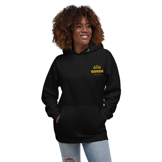 QueenKrazey Embroidered Unisex Hoodie - Yellow Logo