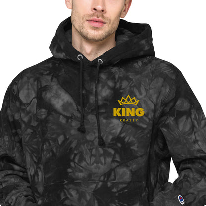 KingKrazey Unisex Embroidered tie-dye hoodie - Yellow Logo