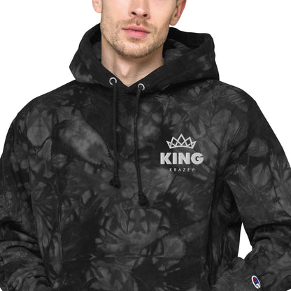 KingKrazey Unisex Embroidered tie-dye hoodie - White Logo