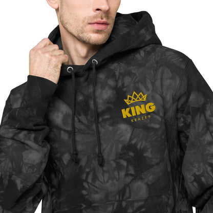 KingKrazey Unisex Embroidered tie-dye hoodie - Yellow Logo