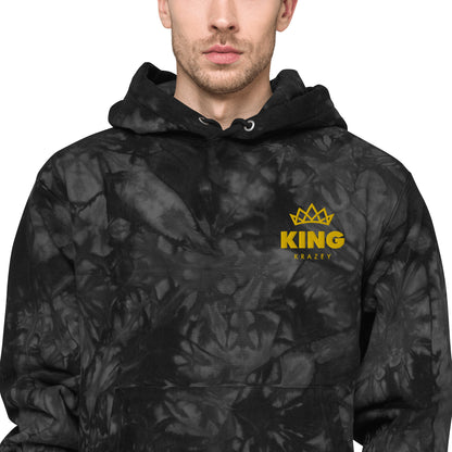 KingKrazey Unisex Embroidered tie-dye hoodie - Yellow Logo