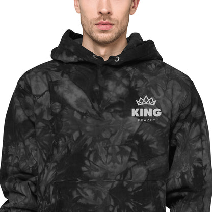 KingKrazey Unisex Embroidered tie-dye hoodie - White Logo