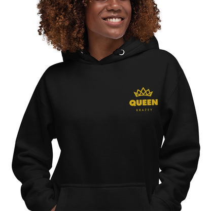 QueenKrazey Embroidered Unisex Hoodie - Yellow Logo