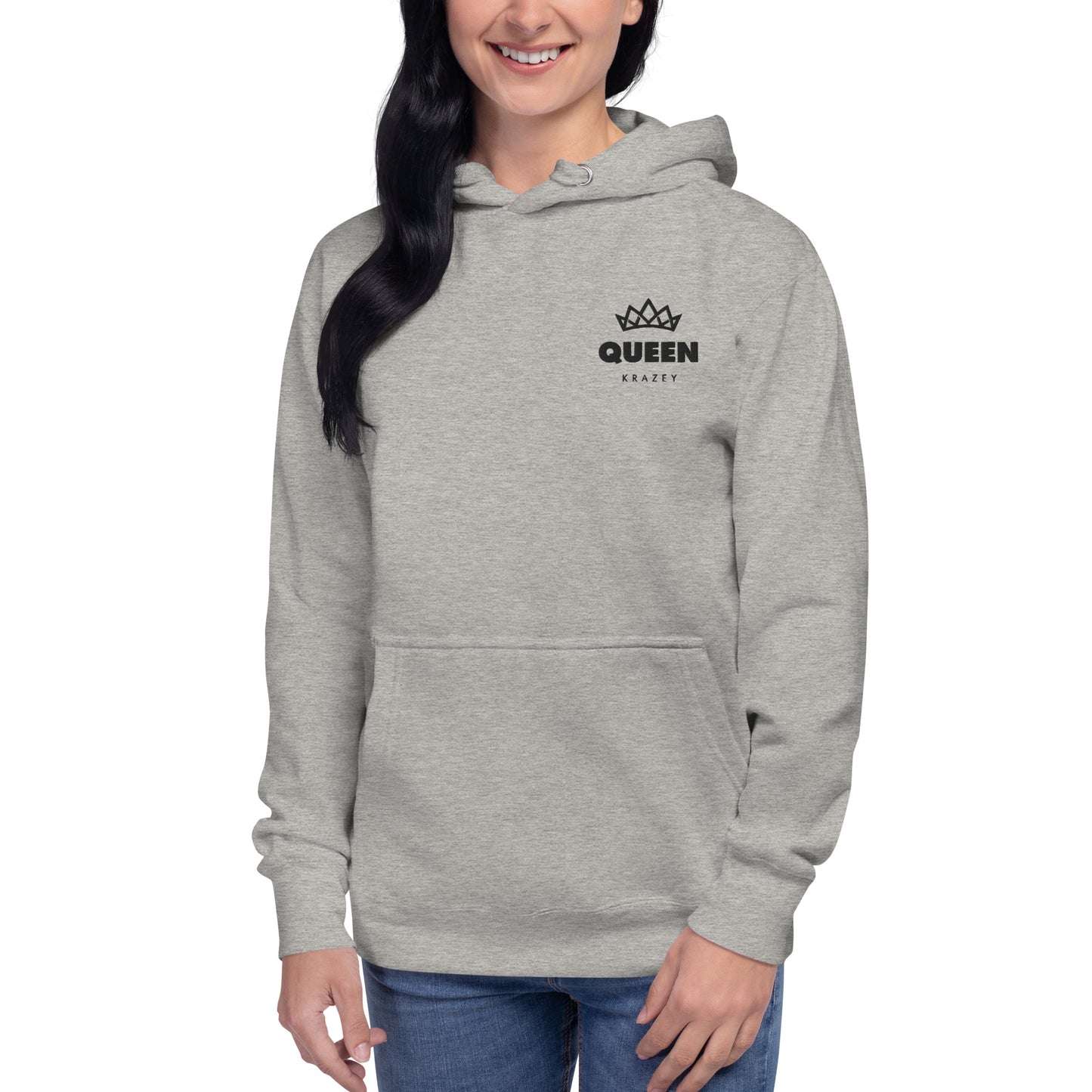 QueenKrazey Embroidered Unisex Hoodie - Black Logo