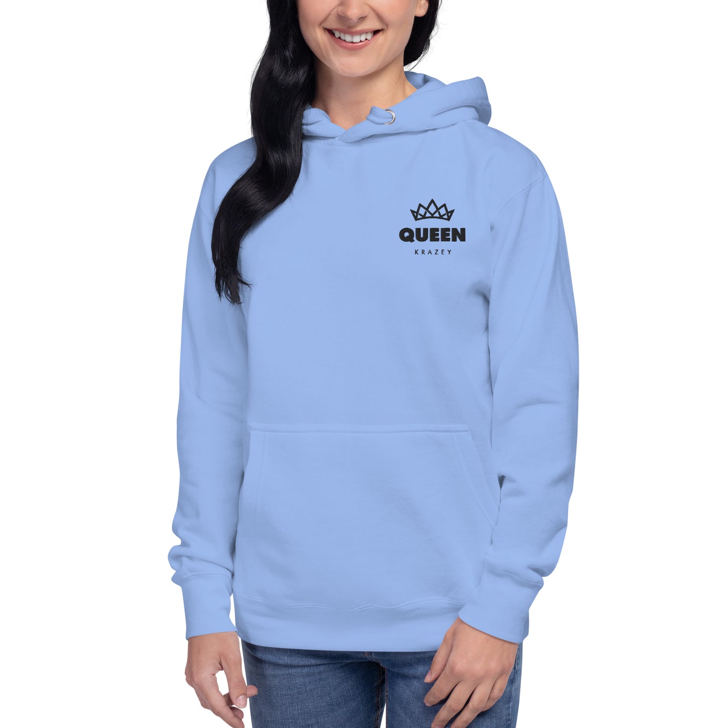 QueenKrazey Embroidered Unisex Hoodie - Black Logo