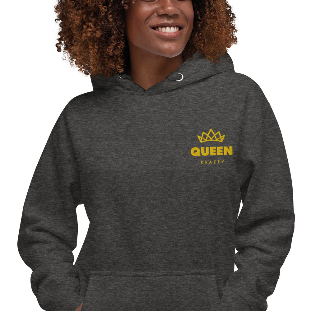 QueenKrazey Embroidered Unisex Hoodie - Yellow Logo