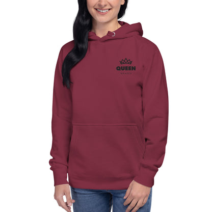 QueenKrazey Embroidered Unisex Hoodie - Black Logo