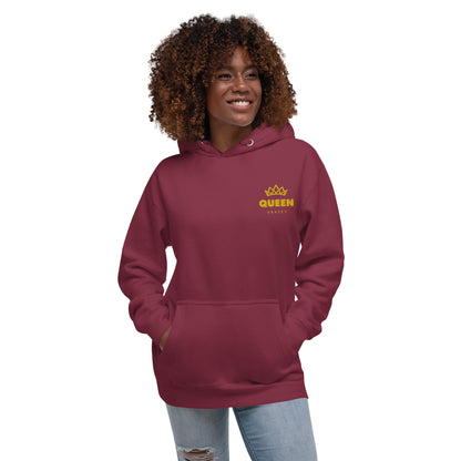 QueenKrazey Embroidered Unisex Hoodie - Yellow Logo