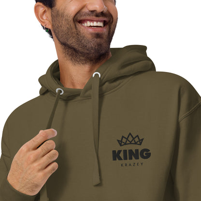 KingKrazey Embroidered Unisex Hoodie - Black Logo