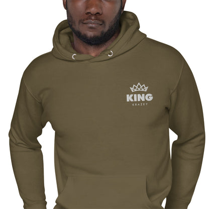 KingKrazey Embroidered Unisex Hoodie - White Logo