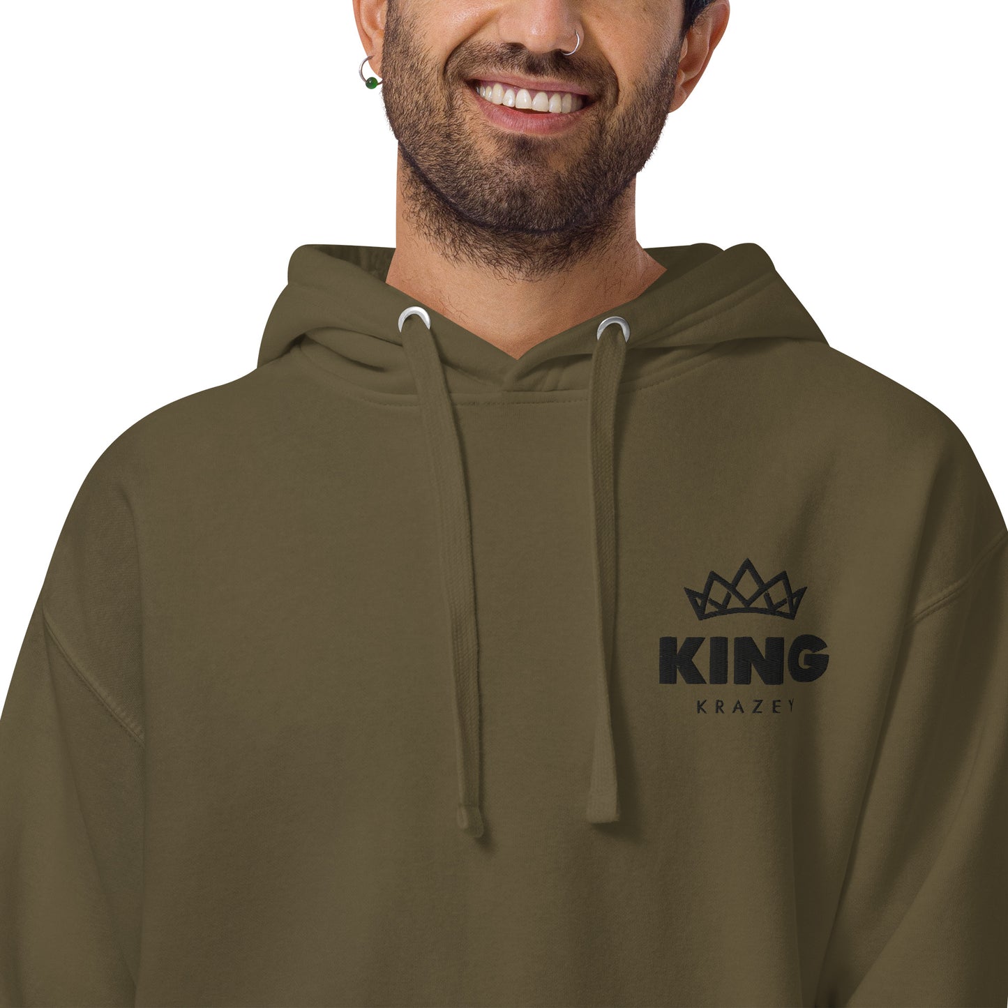 KingKrazey Embroidered Unisex Hoodie - Black Logo