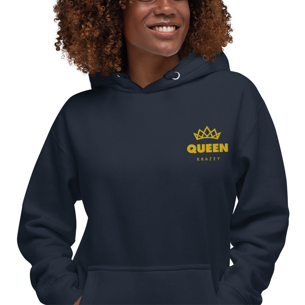 QueenKrazey Embroidered Unisex Hoodie - Yellow Logo