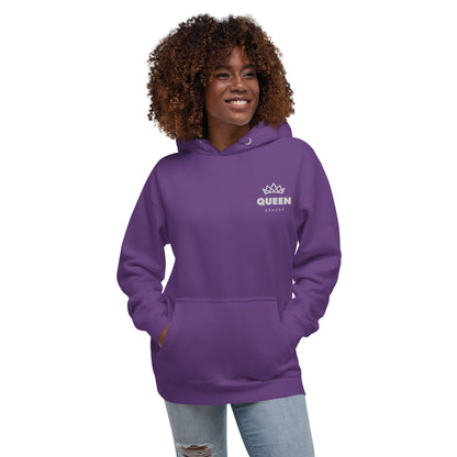 QueenKrazey Embroidered Unisex Hoodie - White Logo