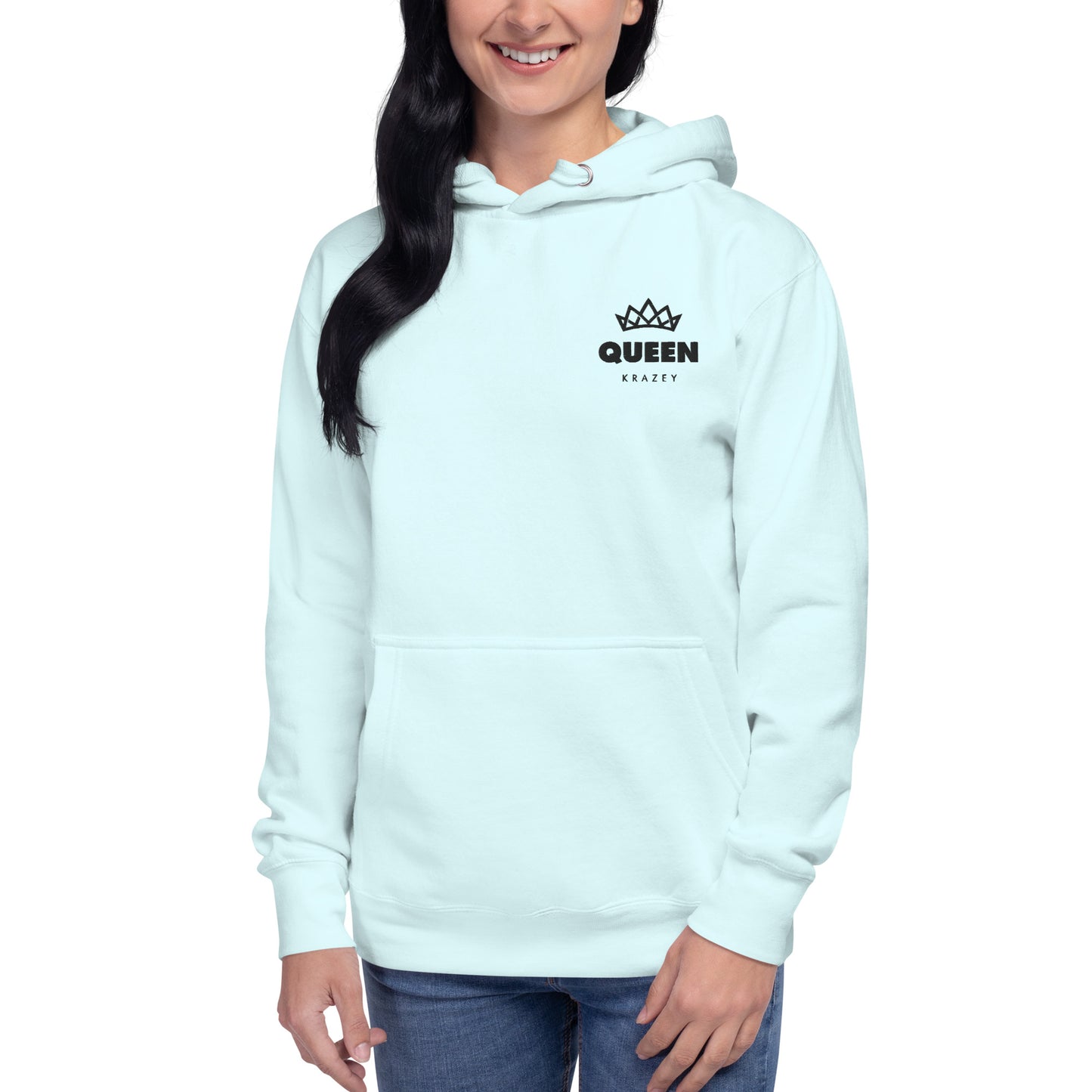 QueenKrazey Embroidered Unisex Hoodie - Black Logo