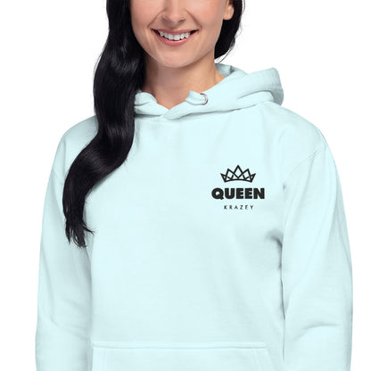 QueenKrazey Embroidered Unisex Hoodie - Black Logo