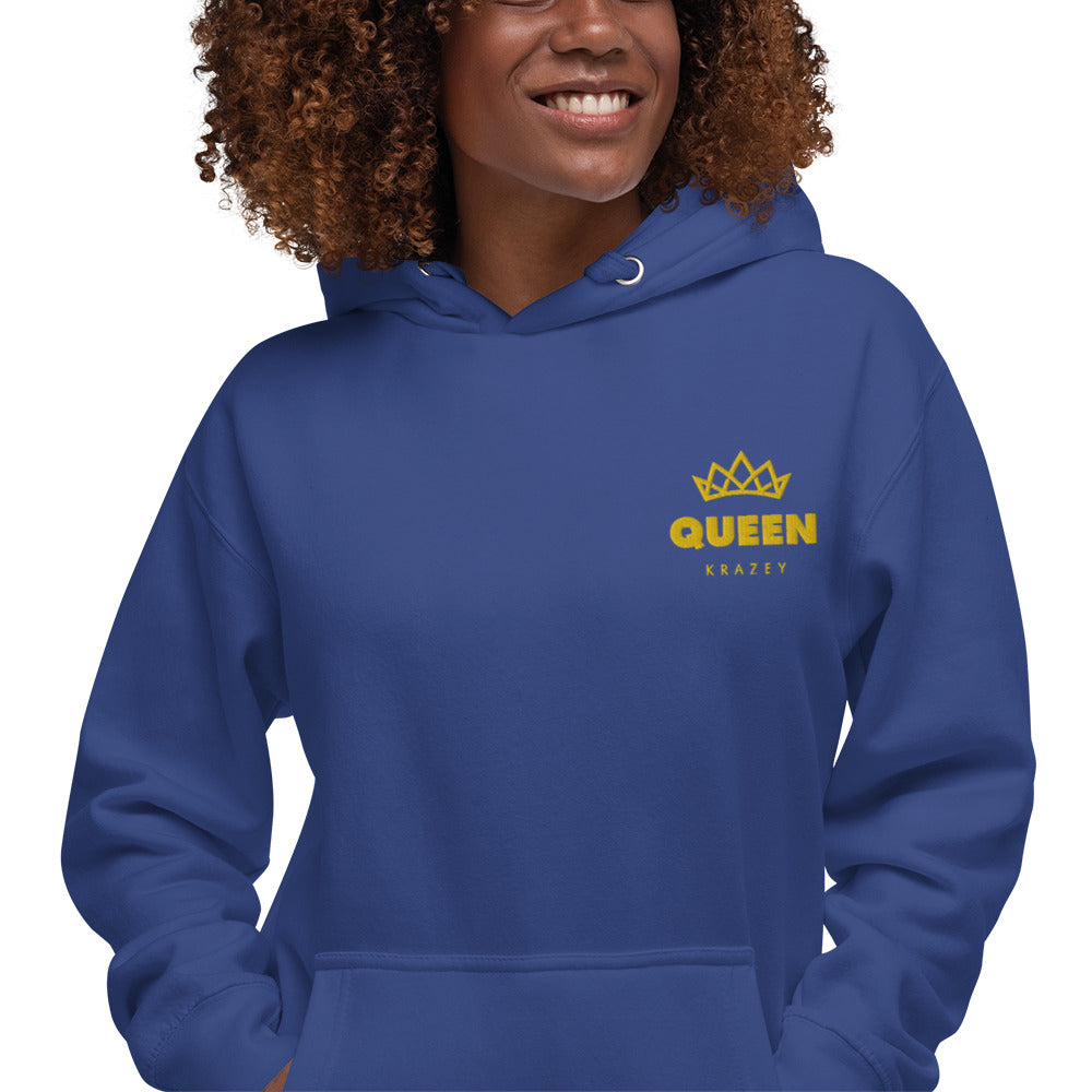 QueenKrazey Embroidered Unisex Hoodie - Yellow Logo