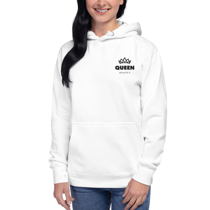 QueenKrazey Embroidered Unisex Hoodie - Black Logo