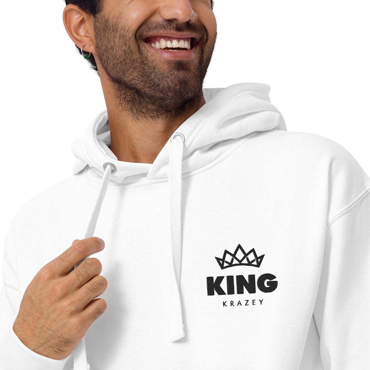 KingKrazey Embroidered Unisex Hoodie - Black Logo