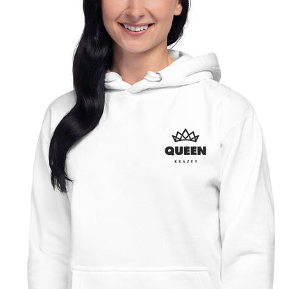 QueenKrazey Embroidered Unisex Hoodie - Black Logo