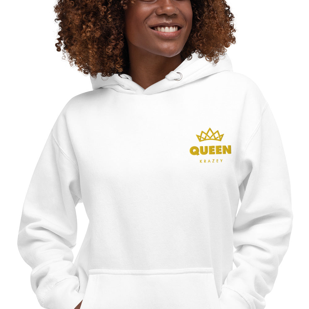 QueenKrazey Embroidered Unisex Hoodie - Yellow Logo