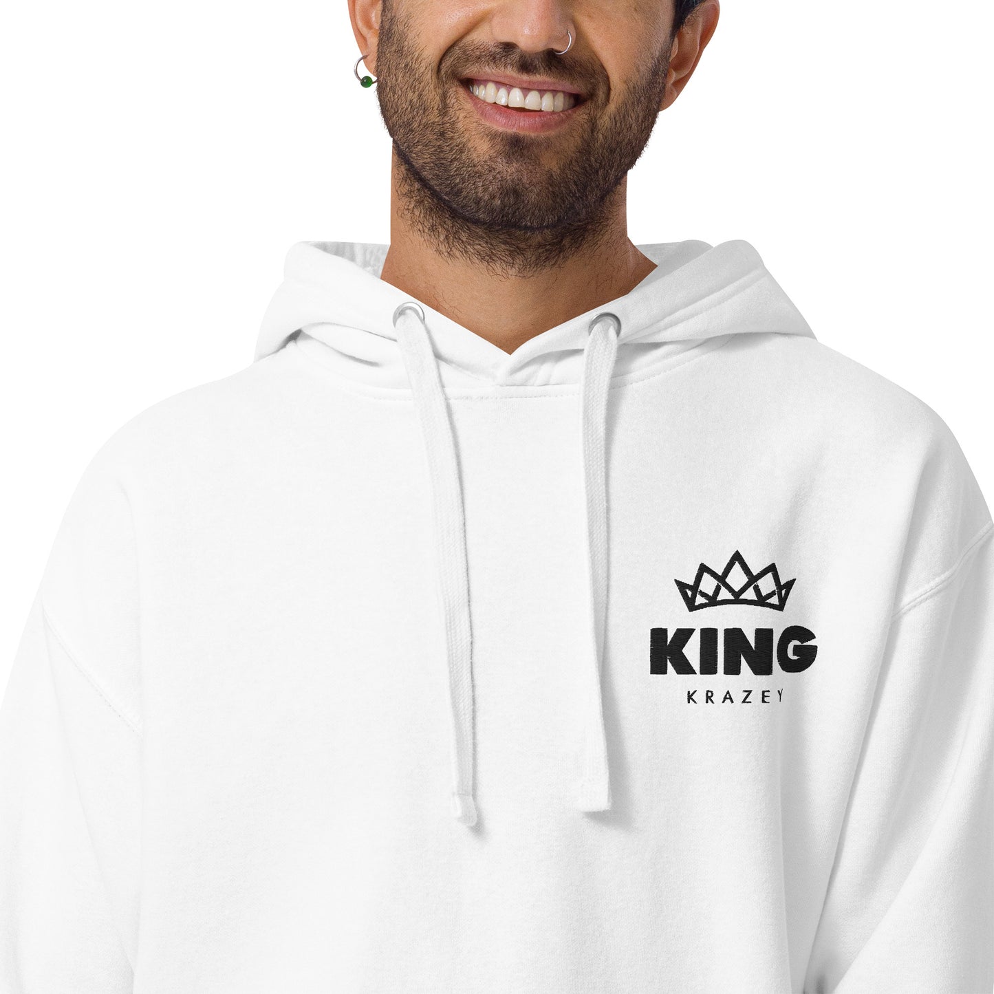 KingKrazey Embroidered Unisex Hoodie - Black Logo